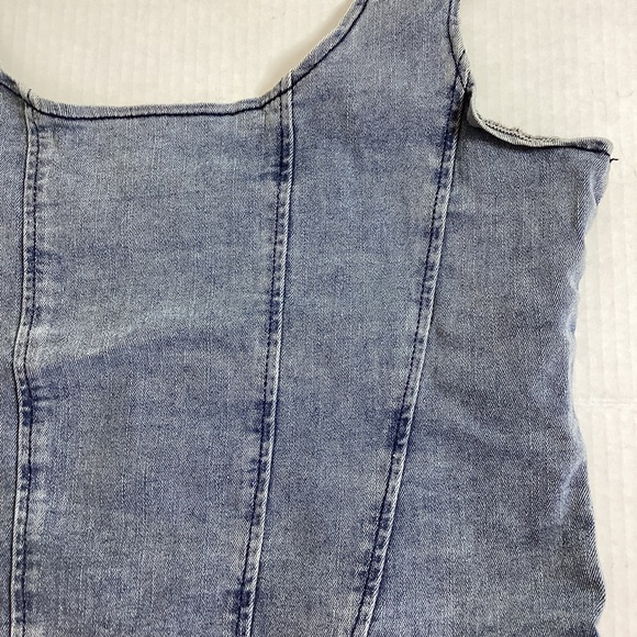 Denim Medium Blue Tank Bustier Corset Top - Picture 3 of 5